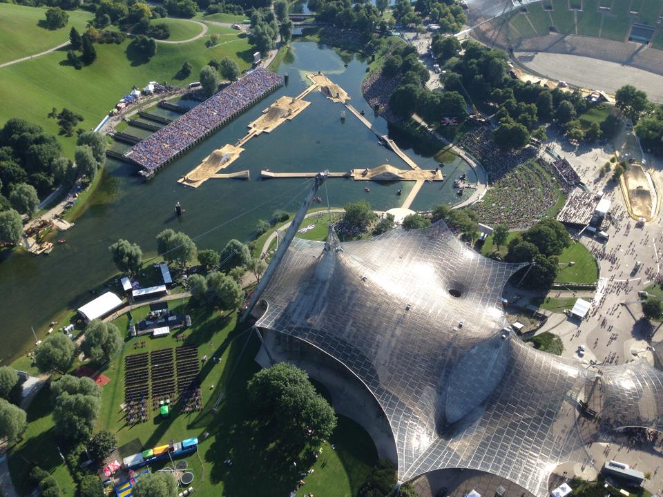 X-Fighters Set Up von oben - Olympiapark