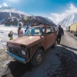 Abenteuerliches Taxi in Georgien